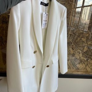 Zara White Blazer